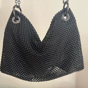 Black Beaded Chainmail Bag